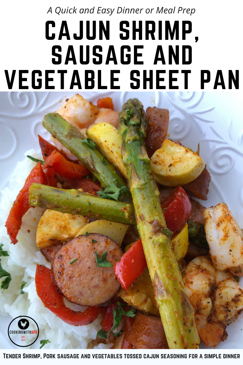 Cajun Shrimp, Sausage and Vegetable Sheet Pan - CookingwithDFG